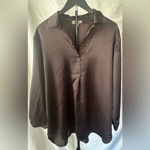 Pleione Dark Brown Satin Top
